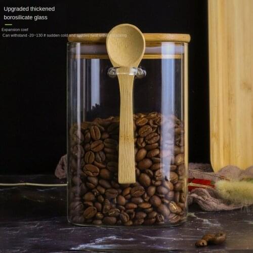 New Japanese style square airtight jar, glass bottle, coffee bean storage jar, household milk powder, tea can, food storage jar