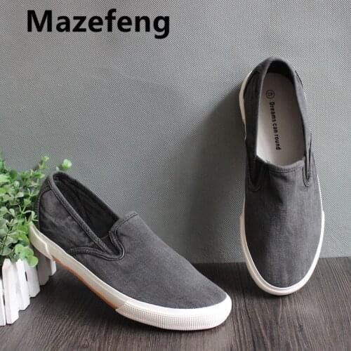 Mazefeng Spring Summer Men Casual Shoes Canvas Fabric Male Shallow Loafers Comfortable Breathable Light High Qualitity Shoes