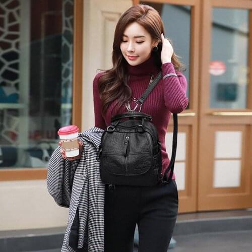 Fashion Multi-Functional WomenS Large Capacity Backpack New Women Solid Color Backpack Mini Travel Bag