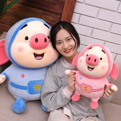 Stuffed Plush Space Pig Toys Pillow 40~80cm Kawaii Sleeping Pillow Cute Pig Doll Plush Toy Children Birthday Present