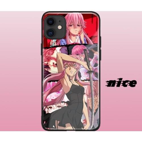 Mirai nikki yandere anime Glass Soft Silicone Phone Case FOR iPhone SE 6 7 8 Plus X XR XS 11 12 Mini Pro Max Sumsung Cover Shell