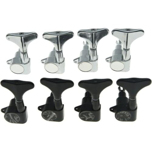 KAISH Set of 4 Left Handed Sealed Bass Tuners Tuning Keys Pegs 4 String Bass Machine Heads 2 Colors