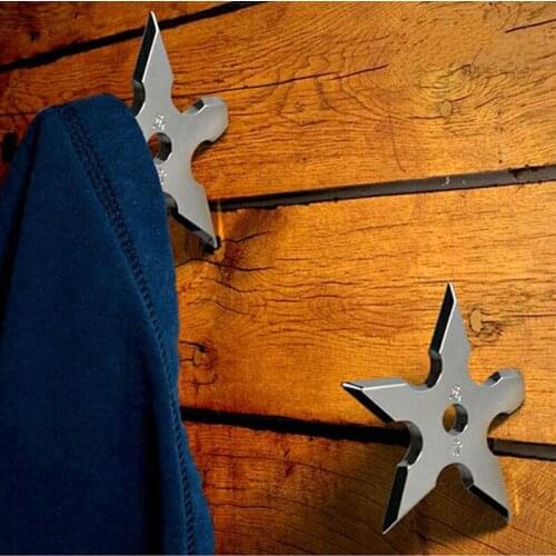 Hot new stainless steel Star Dart Shape wall hook organizer metal hooks for hanging clothes coat hanger home decor