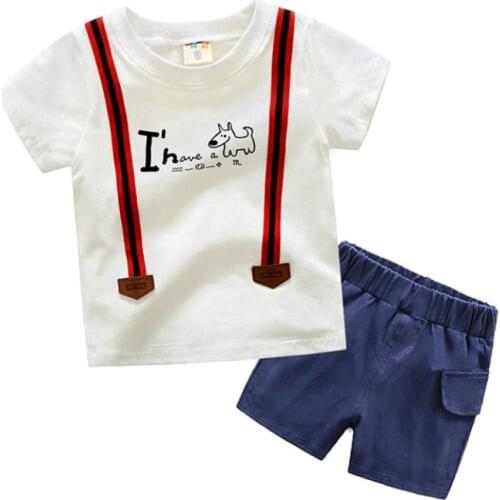 New 2018,baby boys clothes summer children clothing set,boy sport suit,kids casual gentleman T-shirt+shorts 2pcs set for 2-7 boy