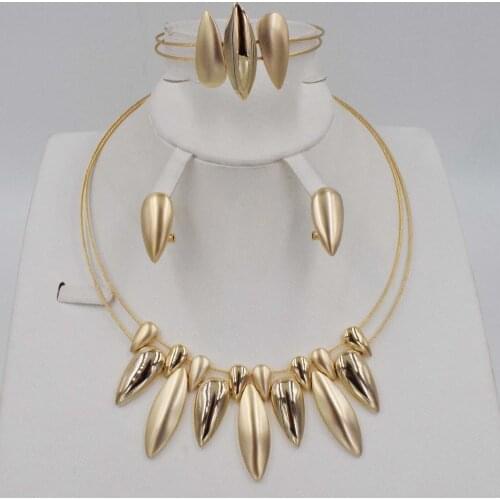 New High Quality Dubai gold big Jewelry Set Gold color Nigerian Wedding African Jewelry Sets Parure Bijoux Femme