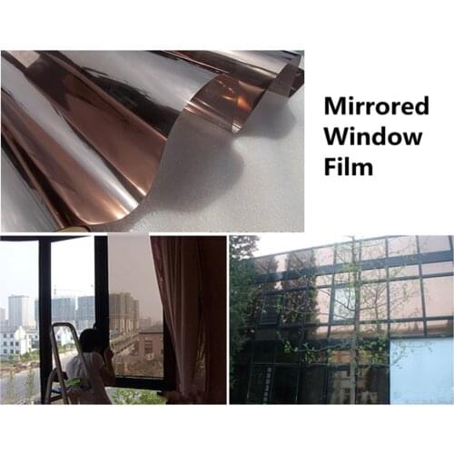 Window Film SUNICE 0.5X5M Building Decorative Film Silver&brown Glass Tinting One-way Privacy Solar Film Shading Film Summer