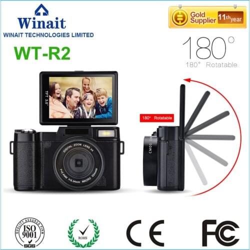Original Chinese DSLR Camera WT-R2 Max 24MP Shooting HDD/Flash Memory 800mA Lithium Battery Cameras 3.0" 1080P HD Video Recorder