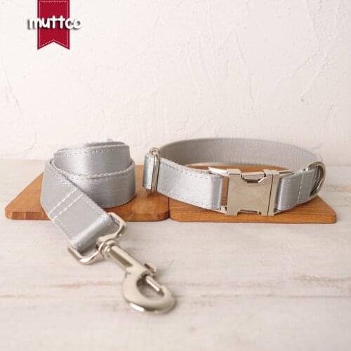 MUTTCO likable and nice pet dog ID tag collar leash THE FROST self-design adjustable puppy nameplate collar 5 sizes UDC112