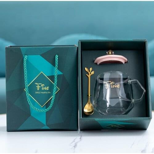 Gift Glass Set Custom Creative Diamond Cup Couple Hand Gift Set Holiday Gift