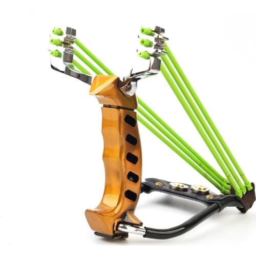 Professional Two Rubber Band Traditional Slingshot High Strength Steel Hunting Catapult Hunter Folding Wrist Sling Shot
