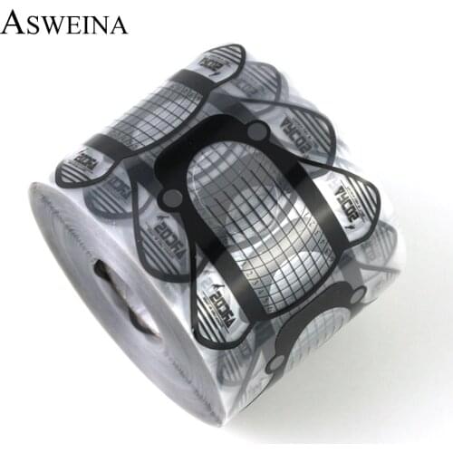 100pcs Or 20pcs/Pack Nail Form Transparent Nail Extension Sticker Plastic Forms Guide Stencil Manicure Tips