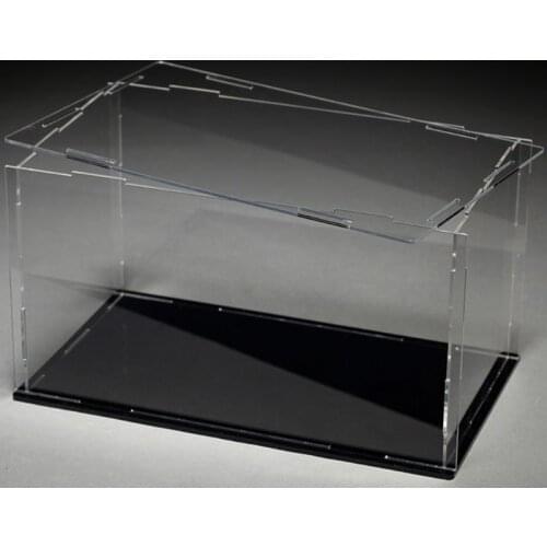 Acrylic Clear Display Show Case for 1/18 Diecast Model Toy Car Black Base Dustproof Model Figure Storage Box 97BC