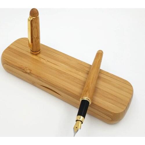 QSHOIC 1pc gift box wood fountain pen bamboo pen fountain set gift for Christmas wedding gift pen for man Christmas gift