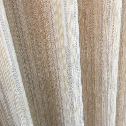 Promotional Curtain Fabric Thickened Shading Chenille Linen Striped Sofa Cover Pillow Fabric