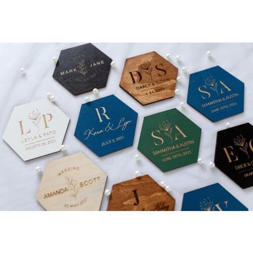Wedding Favors for Guests in Bulk - Personalized Wedding Favors - Wedding Coasters Set - Wedding Party Favors - Destination Wedd
