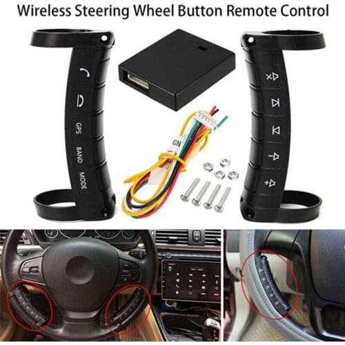 Novel-Universal Multi-Function Wireless Steering Wheel Controller Bluetooth DVD Navigation Buttons Controller LED Wireless