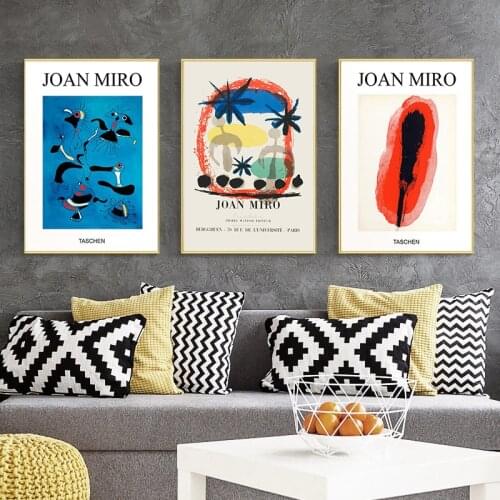 Vintage Abstract Canvas Paintings Joan Miro Exhibition Posters Modern Prints Wall Art Pictures for Living Room Home Decoration