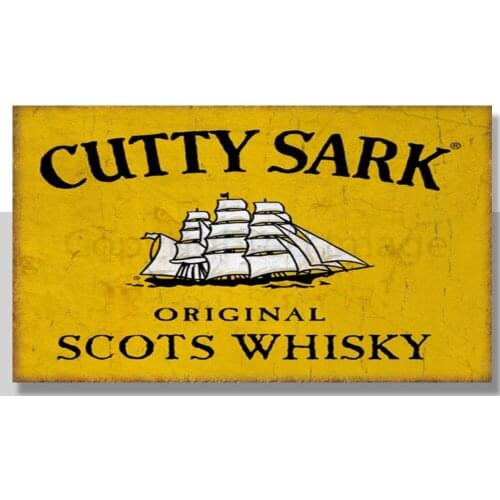 Cutty Sark Scots Whisky VINTAGE METAL TIN SIGN POSTER WALL PLAQUE