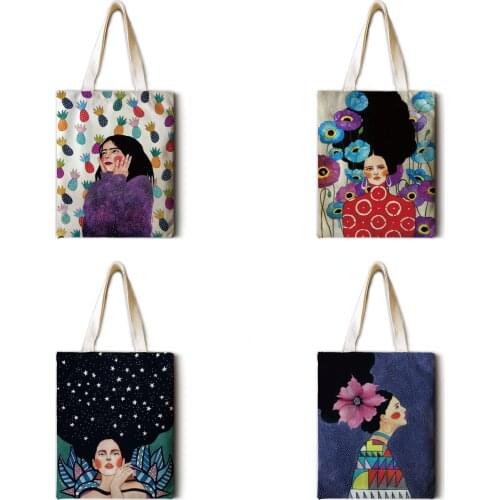 Beautys dream ladies leisure one-shoulder shopping bag cotton and linen printing eco-friendly bag large capacity tote bag