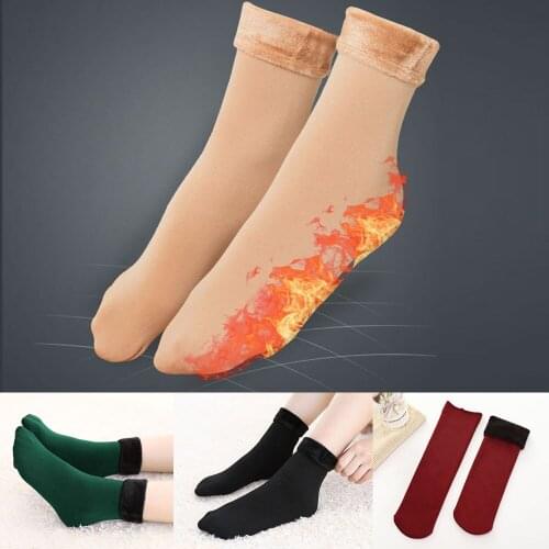 Women Warm Thicken Ankle Socks Snow Winter Thermal Wool Cashmere Socks Unisex Seamless Velvet Female Boots Floor Sleeping Socks