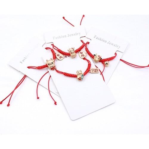 1Pc Year of the Ox Bracelets Red Rope Bangle 2021 Chinese New Year Gifts Wristband