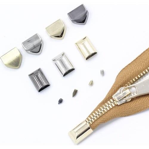 10 Sets Metal Zipper Pull Tail With Screws Craft DIY For Luggage Bag Hardware Accessories Sewing Tail Stopper Closure