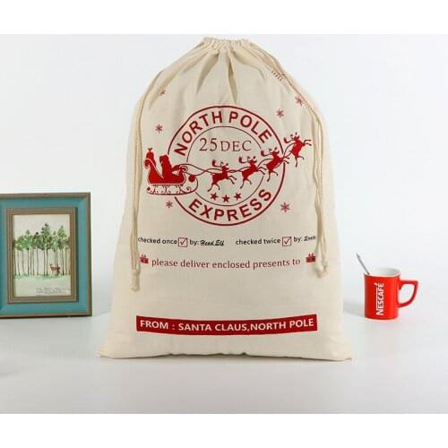 4Pcs/Lot Christmas Bags Handle Gift Candy Box Ornament Home Market Store Storage Bag Supplies 50x70cm