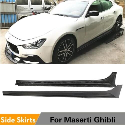 Car Side Bumper For Maserati Ghibli Base S S Q4 4 Door Sedan 2014 2015 2016 Carbon Fiber Side Skirts Extensions Bumper Lip