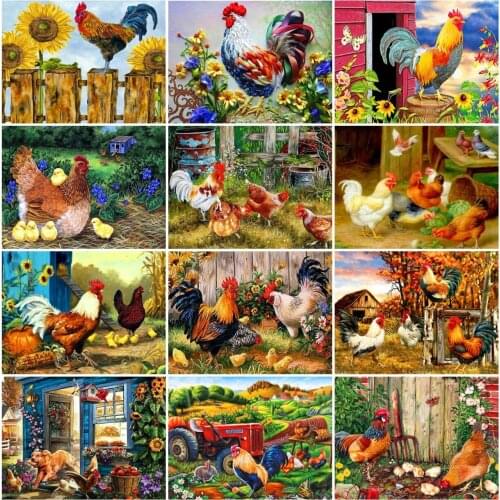 AZQSD Diamond Painting Chicken Cross Stitch Picture Of Rhinestones Diamond Embroidery Sale Animal Handmade Home Decor Needlework