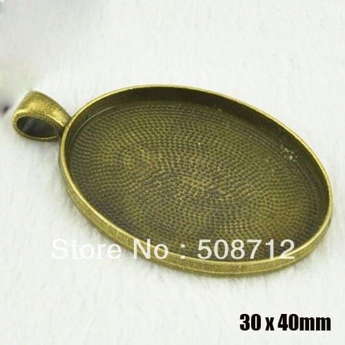 Free Ship!!! Free shipping!!! Antique Bronze 30x40mm Pendant Tray,Cabochon Setting,Cameo Blank,Glass Tile