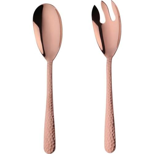 Big Salad Serving Spoon Fork Set Mix Spoons Hot Pot Porridge Tool Public Restaurant Serving Kitchenware Using Buffet Utensil-Ros