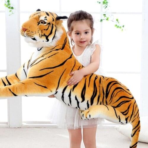 Big Lifelike Tiger Leopard Panther Plush Toy Soft Stuffed Animals Simulation White Tiger Jaguar Doll Children Kids Birthday Gift