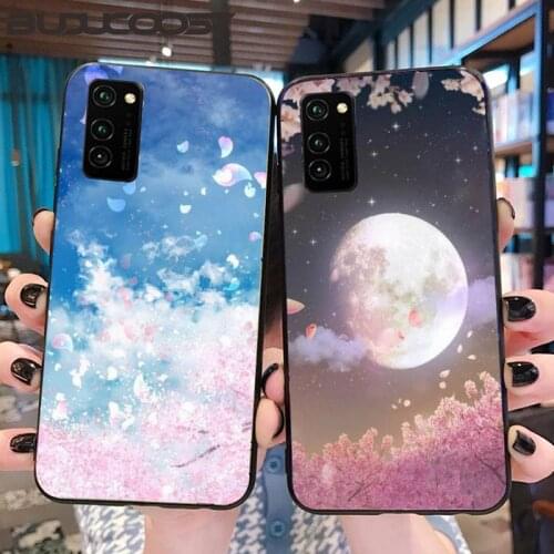 Hrmes Kawaii Japanese anime pink flowers Phone Case for Huawei Honor 8X 9 10 20 Lite 7A 8A 5A 7C 10i 20i 9X play 8C