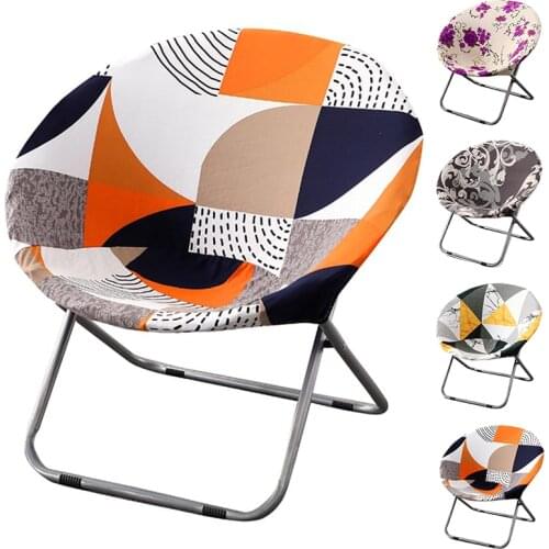 Round Saucer Chair Cover Stretch Moon Chair Covers Spandex Camping Seat Slipcover Washable Seat Case for Living Room Decor