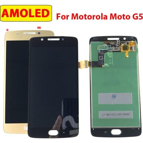 5.0'' Black/Gold Screen For MOTO G5 Display Touch Screen Digitizer Assembly Replacement For MOTO G5 Component Fittings