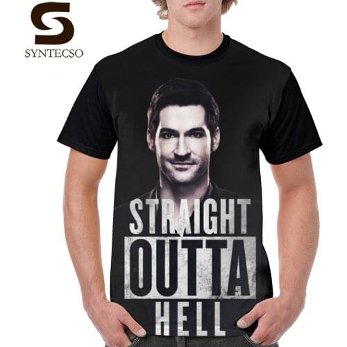 Lucifer Morningstar T Shirt Lucifer T-Shirt Male Awesome Tee Shirt Streetwear 100 Polyester Printed Short Sleeve 5x Tshirt