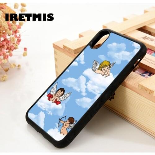 Iretmis 5 5S SE 6 6S TPU Silicone Rubber Phone Case Cover for iPhone 7 8 Plus X Xs 11 12 MINI Pro Max XR Angels in The Cloud