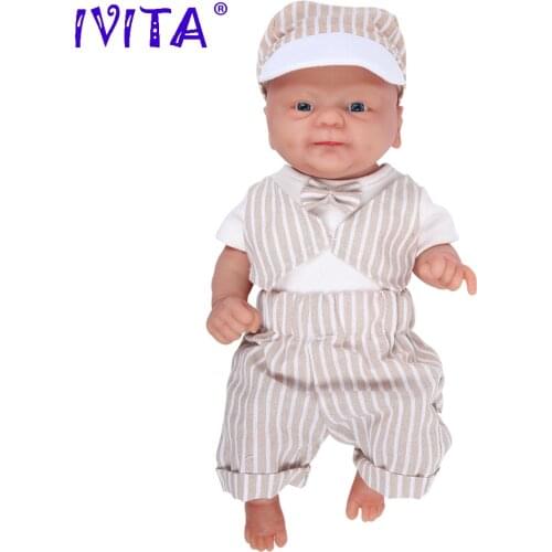 IVITA WB1512 14 inch 1.65kg Full Body soft Silicone Reborn Dolls Alive Simulated bonecas Eyes Opened smile Baby boy toys