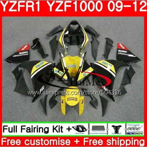 Body For YAMAHA YZF-R1 Glossy black YZF1000 R 1 YZF-1000 77SH8 YZF 1000 YZFR1 09 10 11 12 YZF R1 2009 2010 2011 2012 Fairings
