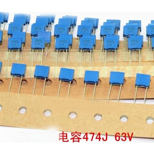 Correction capacitor 474J / 63V 0.47UF 470NF original imported foot distance 5mm 10PCS -1lot