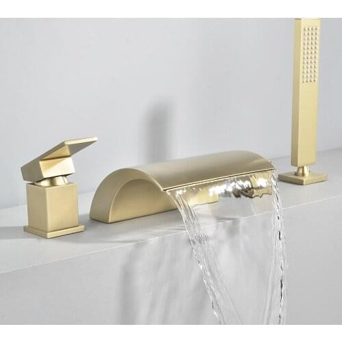 Bathtub Faucet Black Shower Bath Tub Mixer Faucet Split Body Bathroom Faucets Hot And Cold Mixer Tap Waterfall Faucet