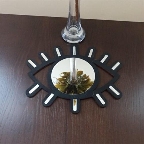 Creative Wooden Wall Mirror Decorative Nordic Home Art Wall Decorations Nursery Kids Room Eye Moon Shaped Photography Prop Gifts