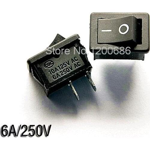 Rocker switch Rocker power switch KCD1 101 Black 2 feet 2 files 6A / 250V