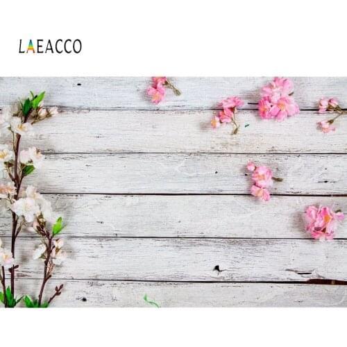 Laeacco White Wood Board Planks Flowers Cloth Show Photography Backgrounds Customize Photographic Backdrops For Photo Studio