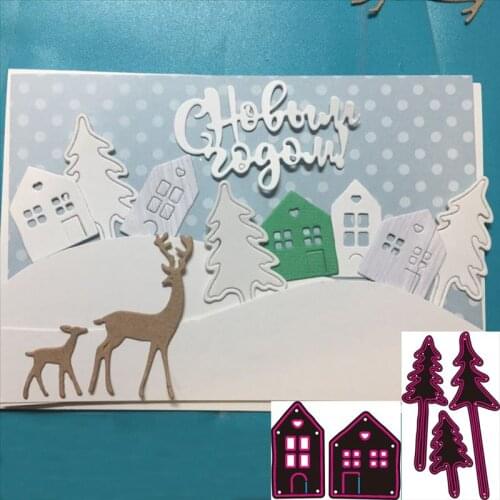 Christmas House and tree Metal Cutting Dies for DIY Scrapbooking Album Paper Cards Decorative Crafts Embossing Die Cuts