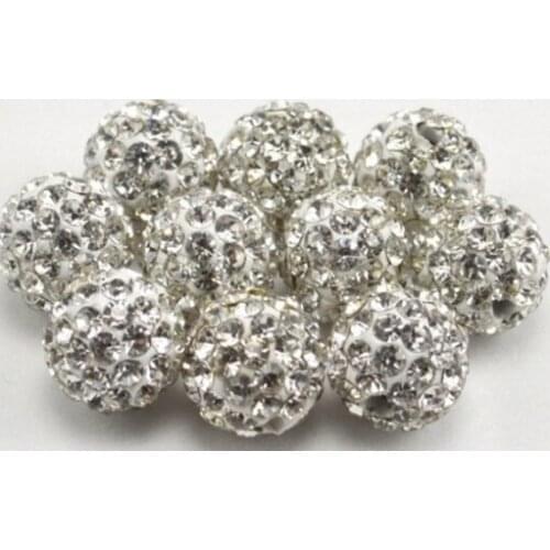 Fasion!Free Shipping!10mm 100pcs/lot Crystal AB Micro Pave CZ Disco Ball Beads crystal b34354l.Wholesale! Stock