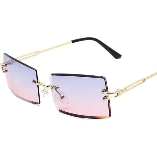 Fashion Retro Sunglasses Women Ladies Brand Designer Vintage Rimless Gradient Sun Glasses Shades Lens Frameless Eyeglasses