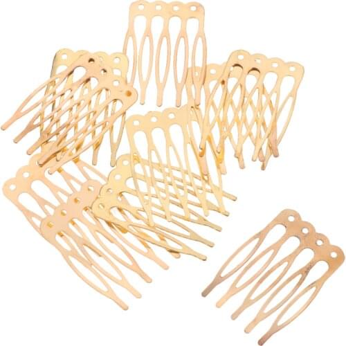 10 pcs/Lot 5/10 Teeth Metal Alloy Blank DIY Alloy Hair Comb Clip Pin Barrettes Craft Accessories Set