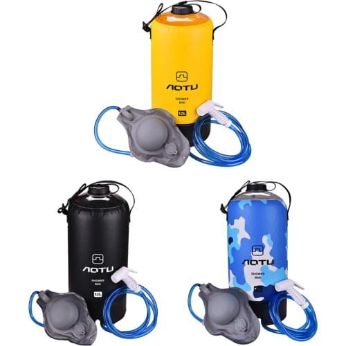 12L Outdoor Inflatable Pressure Shower Water Bag Lightweight Bathing Travel Water Storage Portable Camping Shower Bag Water Bag