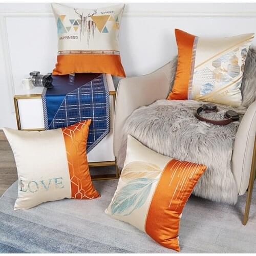 45CM Pillow Back Cushion Cover Jacquard Weave Silk-Like Bedroom Fabric Art Hotel Office Home Decoration Simplicity Sweet